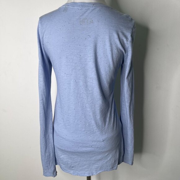 ATM Women's Light Blue Splatter Print Long Sleeve Crew Neck T-Shirt Size XS - Picture 5 of 11